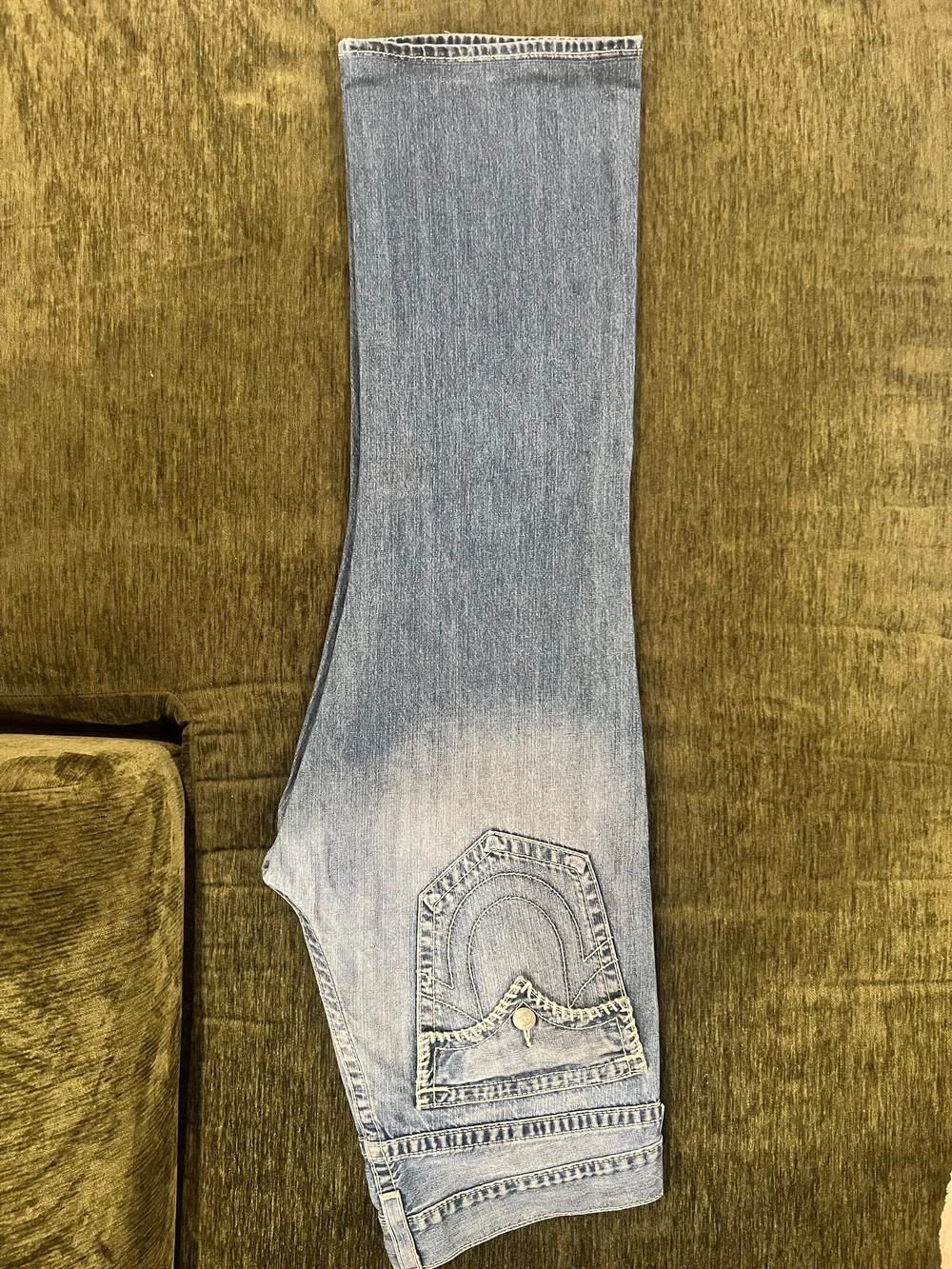 True Religion Men's Faded Blue Bootcut Jeans